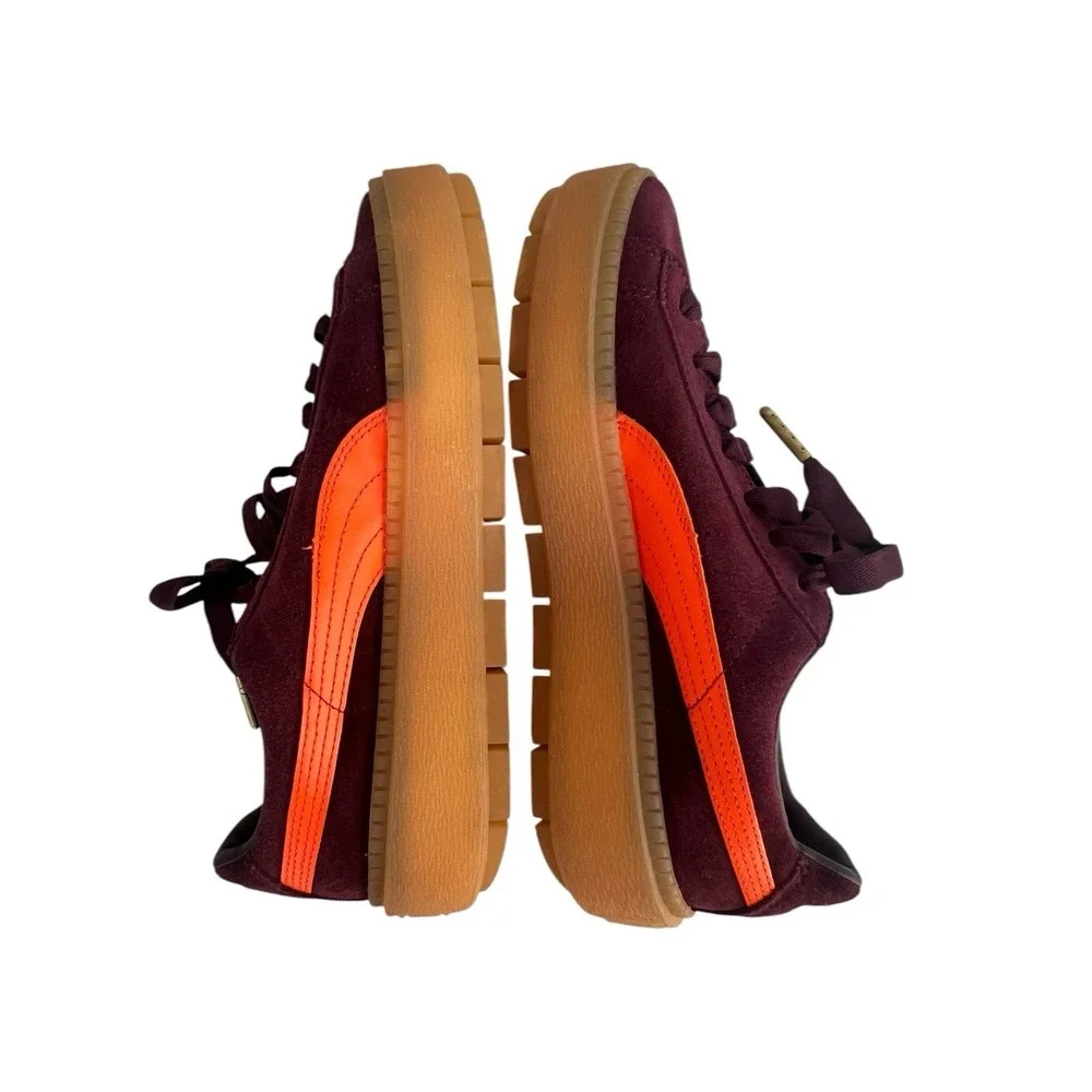 New Puma Women's Winetasteing Fame Suede Platform Trace Block Sneakers Size 8 - Picture 5 of 15